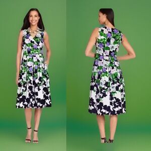 Talbots The Oprah Magazine Collection Floral Wrap Sleeveless Dress Size 4P